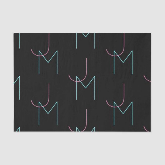 Stijlvolle bewerkbare twee moderne betegelde Initi Tissuepapier (Voorkant)