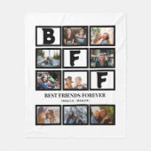Stijlvolle BFF Best Friends Forever 9 Photo Collag Fleece Deken (Voorkant)
