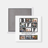 Stijlvolle BFF Best Friends Forever 9 Photo Collag Magneet (Voorkant / Achterkant)