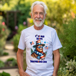 Stijlvolle Bigfoot Rocking American Independence D T-shirt