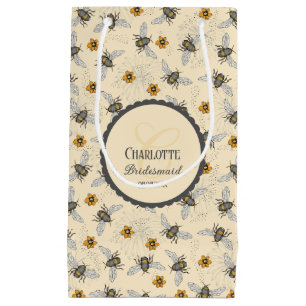 Stijlvolle Bij-en Bloem Bruiloftsdouche Klein Cadeauzakje