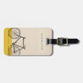 Stijlvolle bijenillustratie Blush en gele naam Bagagelabel (Voorkant horizontaal)