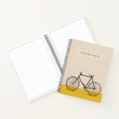 Stijlvolle bijenillustratie Blush en gele naam Notitieboek (Binnen)