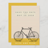 Stijlvolle bijenillustratie Blush en gele naam Save The Date (Voorkant / Achterkant)