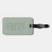 Stijlvolle bijtong Botanische monogram Naam Bagagelabel (Achterkant horizontaal)