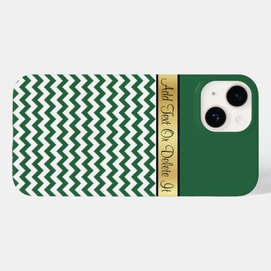 Stijlvolle Billiard Green en White Chevron Monogra Case-Mate iPhone Case (Achterkant (horizontaal))