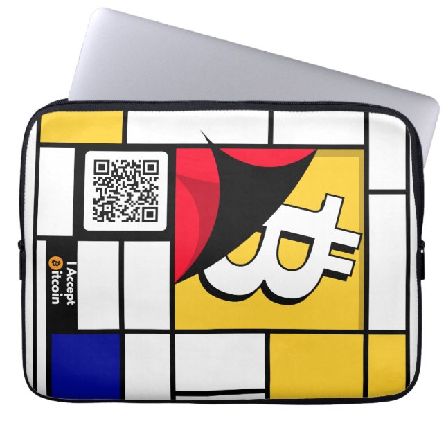 Stijlvolle Bitcoin - BTC crypto Laptop Sleeve (Voorkant)