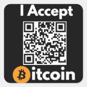 Stijlvolle Bitcoin - BTC crypto -Scan me qr Vierkante Sticker (Voorkant)
