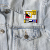 Stijlvolle Bitcoin - BTC crypto Vierkante Button 5,1 Cm (In situ)