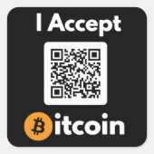Stijlvolle Bitcoin - BTC crypto Vierkante Sticker (Voorkant)