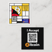 Stijlvolle Bitcoin - BTC crypto Vierkante Visitekaartje (Voorkant / Achterkant)