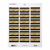 Stijlvolle Black and Faux Gold Christmas Classic Etiket (Full Sheet)