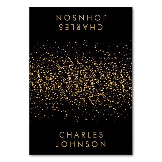 Stijlvolle Black and Gold Glitter | Kaarten plaats (Voorkant)