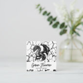 Stijlvolle Black and White Dragon Tattoo Artist Vierkante Visitekaartje (Staand voorkant)