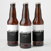Stijlvolle Black and White Party Bier Etiket (Flessen)