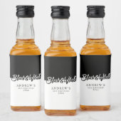 Stijlvolle Black and White Party Likeurfles Etiket (Flessen)