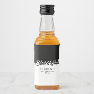 Stijlvolle Black and White Party Likeurfles Etiket