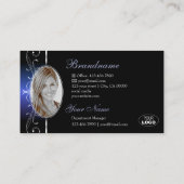 Stijlvolle Black Blue  Borders Jewels Logo Foto Visitekaartje (Achterkant)