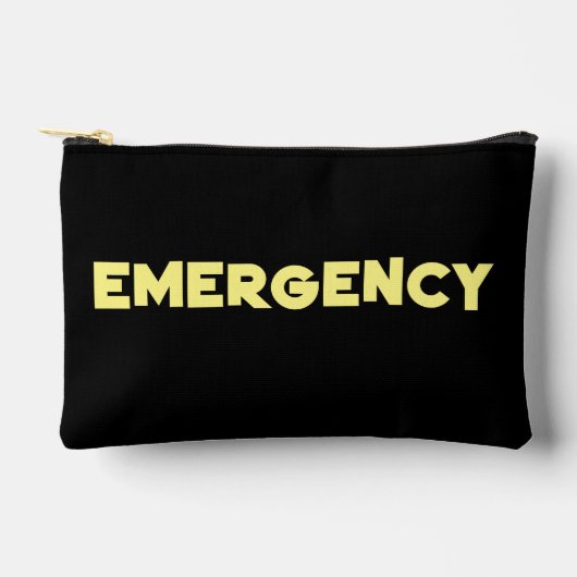 Stijlvolle Black & Bold Yellow Script Emergency Etui (Voorkant)