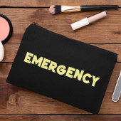 Stijlvolle Black & Bold Yellow Script Emergency Etui