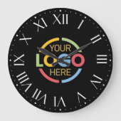 Stijlvolle Black Branded Bedrijf Business Logo Cus Grote Klok (Voorkant)