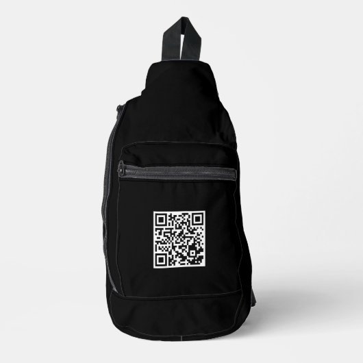 Stijlvolle Black Cut Sew Sling Bag met QR-code (Voorkant)