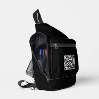Stijlvolle Black Cut Sew Sling Bag met QR-code