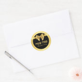 Stijlvolle Black en Gold Happy Pascha Ronde Sticker (Envelop)