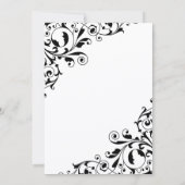 Stijlvolle Black en White Swirls Engagement Party Kaart (Achterkant)