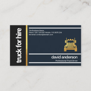 Stijlvolle Black Gold Box White Stripe Lines Truck Visitekaartje