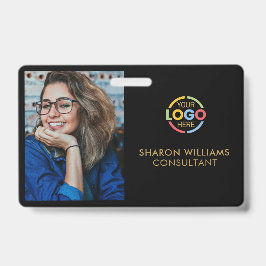 Stijlvolle Black Gold Company Medewerker Foto-ID Badge