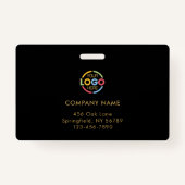 Stijlvolle Black Gold Company Medewerker Foto-ID Badge (Achterkant)