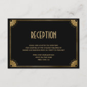 Stijlvolle Black Gold Fun Art Deco bruiloft recept Informatiekaartje (Voorkant)