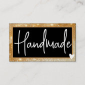 Stijlvolle Black Gold Honey Lijst Heart met QR-cod Visitekaartje (Voorkant)