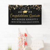 Stijlvolle Black Gold Script-Afstudeerders sterren Spandoek (Insitu)