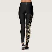 Stijlvolle Black Gold Tree of Life Yoga Leggings (Achterkant)