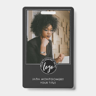 Stijlvolle Black ID Kaart Moderne minimalistische  Badge