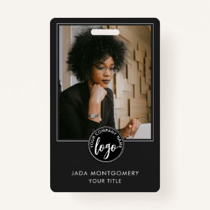 Stijlvolle Black ID Kaart Moderne minimalistische Badge