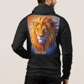 Stijlvolle Black Lion Head Design Mannen Hoodie – (Achterkant)