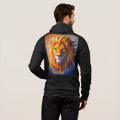 Stijlvolle Black Lion Head Design Mannen Hoodie – (Achterkant volledig)