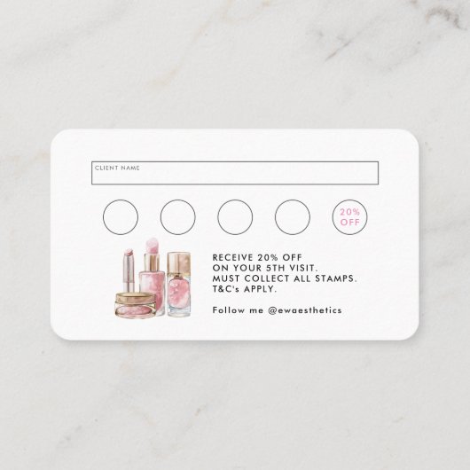 Stijlvolle Black & Pink Beauty Aesthetics Korting  Visitekaartje (Achterkant)