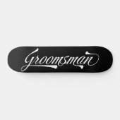 Stijlvolle Black Retro Typografie Groomsman Skateb Persoonlijk Skateboard (Horizontaal)