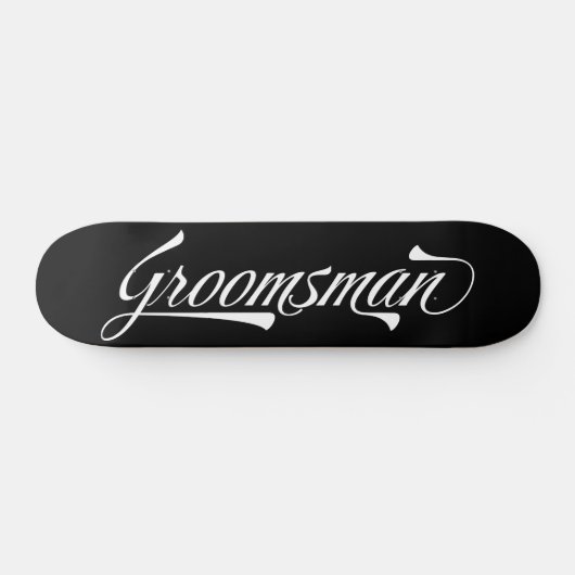 Stijlvolle Black Retro Typografie Groomsman Skateb Persoonlijk Skateboard (Horizontaal)