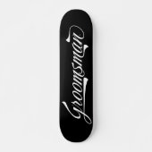 Stijlvolle Black Retro Typografie Groomsman Skateb Persoonlijk Skateboard (Voorkant)