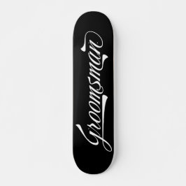 Stijlvolle Black Retro Typografie Groomsman Skateb Persoonlijk Skateboard