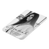 Stijlvolle Black Script Afstuderen Aankondigingsfo Magneet (Linkerzijde)