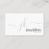 Stijlvolle Black Script Realtor Visitekaartje (Voorkant)