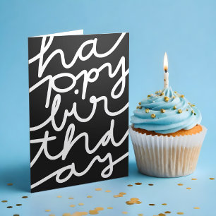 Stijlvolle Black White Business Happy Birthday Kaart