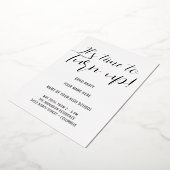 Stijlvolle Black & White Calligraphy Afstudeerder  Folie Uitnodiging (Gedraaid)