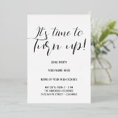 Stijlvolle Black & White Calligraphy Afstudeerder  Folie Uitnodiging (Staand Voorkant)